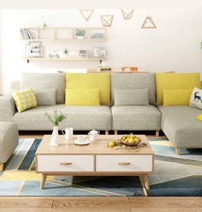 Bộ sofa bàn trà phòng khách theo xu hướng hiện đại gỗ công nghiệp