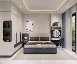 Nội thất nhà phố 2 phòng ngủ hiện đại quận 12