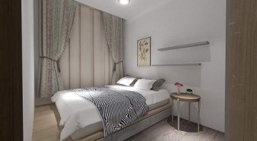 Giường giật cấp thiết kế tiết kiệm không gian cho căn hộ nhỏ
