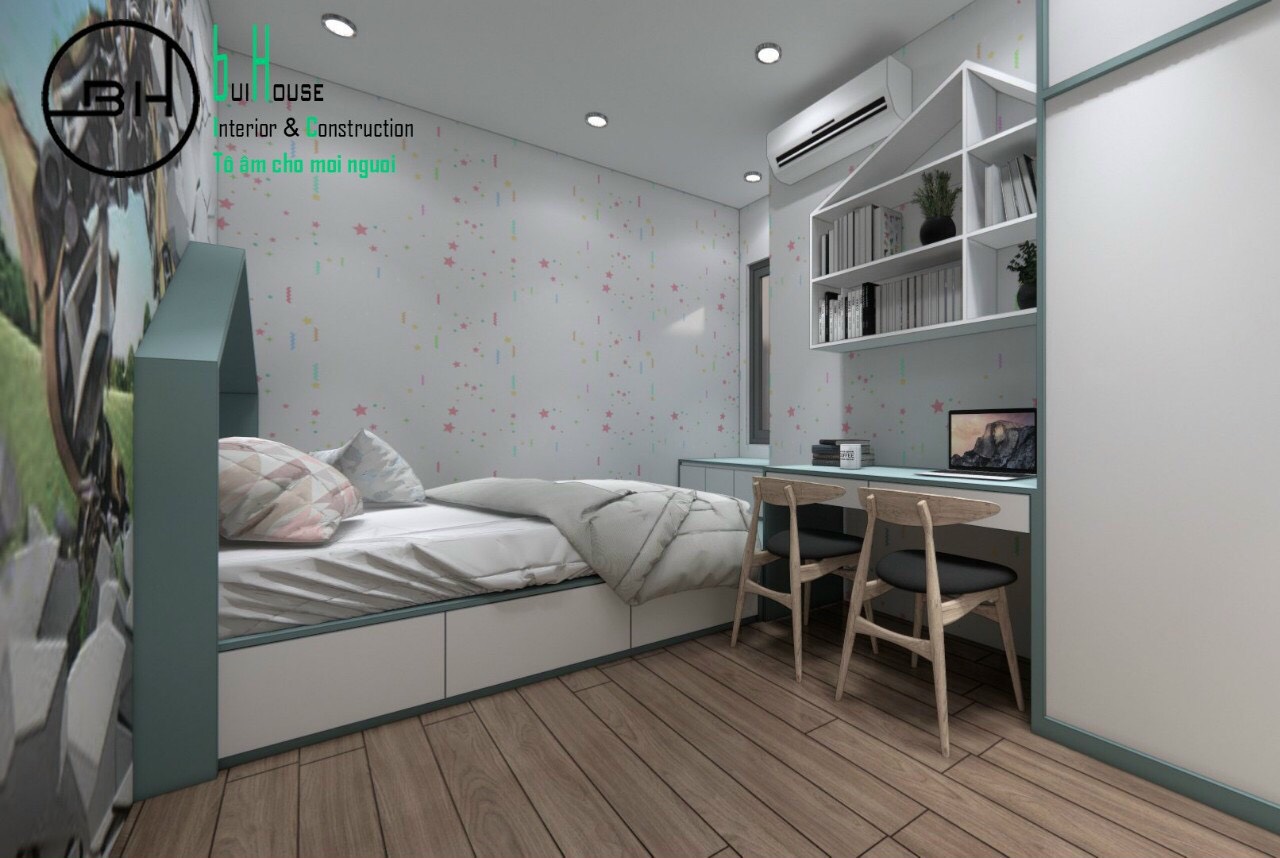 Phòng ngủ cho bé thiết kế giường giật cấp