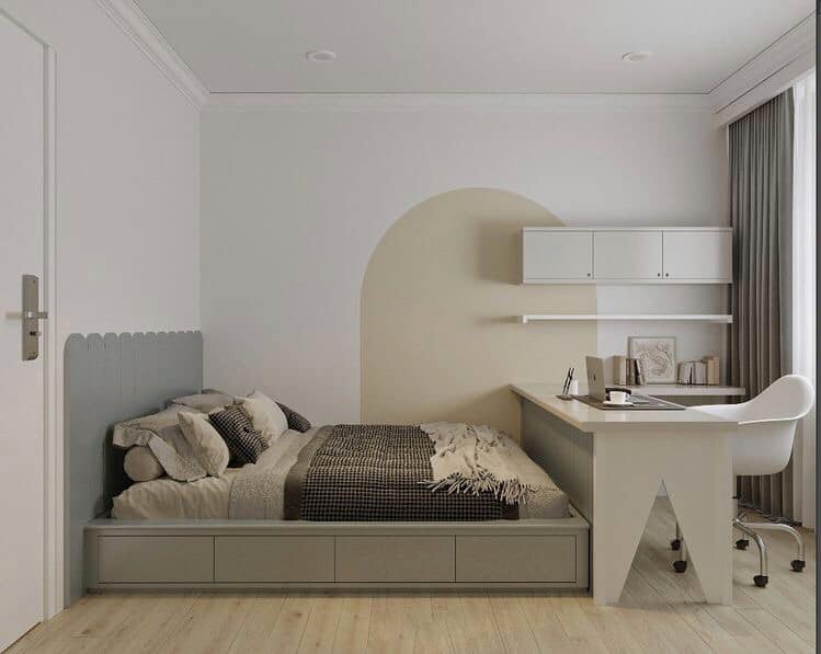 Thiết kế giường ngủ thông minh gỗ công nghiệp