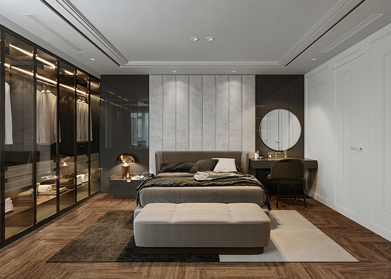 Thiết kế phòng ngủ rộng 30m2 đáp ứng sự thẩm mỹ và tiện nghi