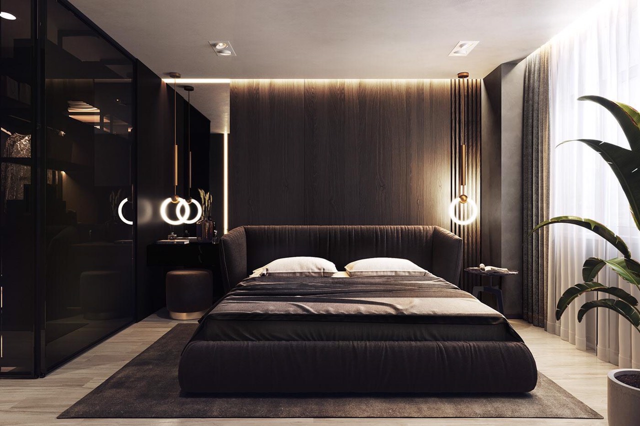 Thiết kế phòng ngủ tông màu đen huyền bí