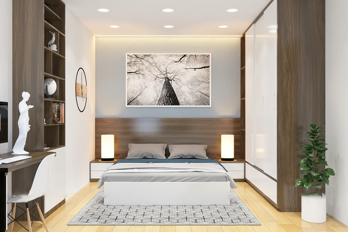 Top 10 mẫu phòng ngủ màu trắng đẹp gỗ cỗ công nghiệp
