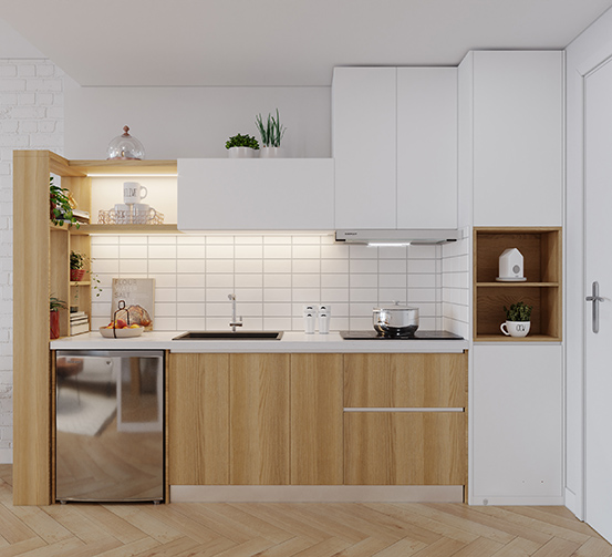 Thiết kế bếp nhỏ cho không gian hẹp - Xưởng gỗ Bình Tân