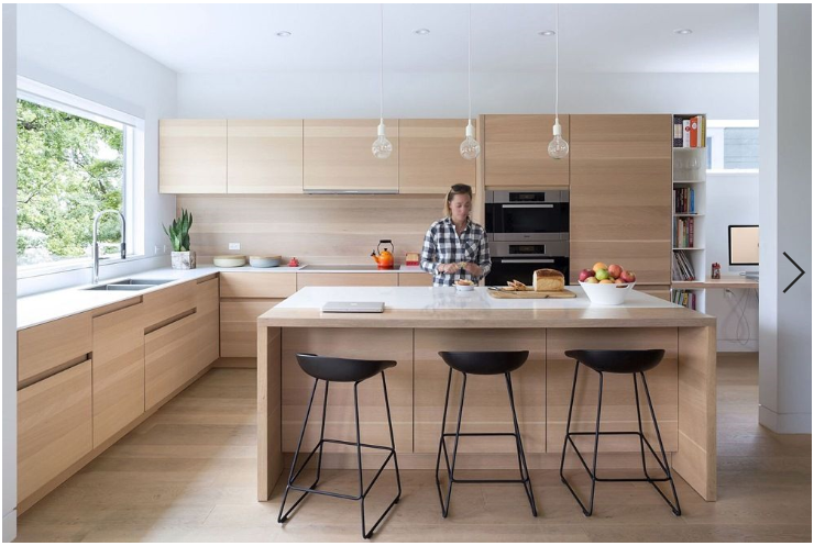Tủ bếp với lớp bề mặt Laminate - Làm tủ bếp bằng chất liệu gỗ gì tốt hiện nay 